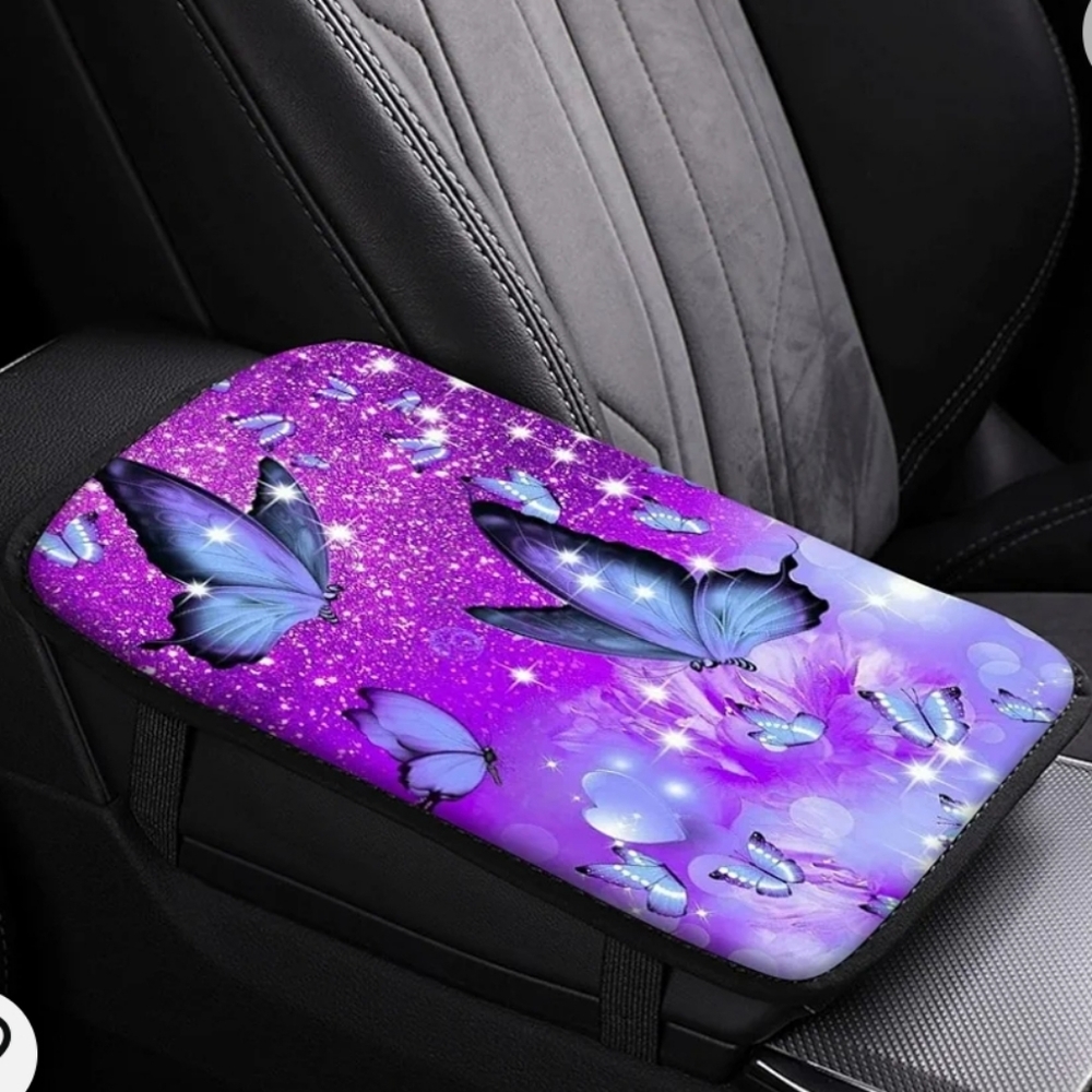 Fashion Butterfly Car Center Console Armrest Pad Cover